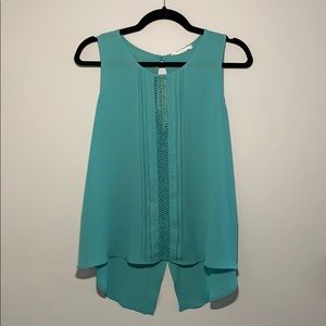Lush High-Low Turquoise Tank